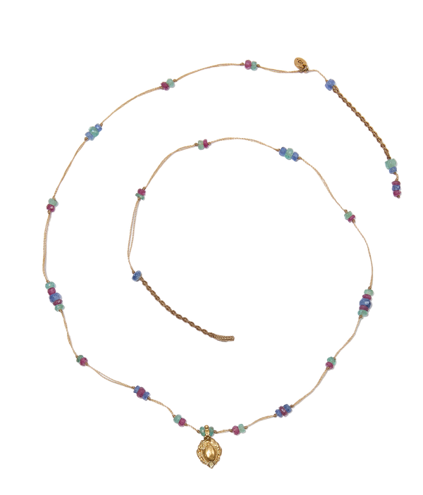 Collier Goldie - Mix Précieux - Fil Beige