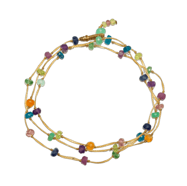 Collier & Bracelet Loopy Fairy - Cornaline - Fil Beige