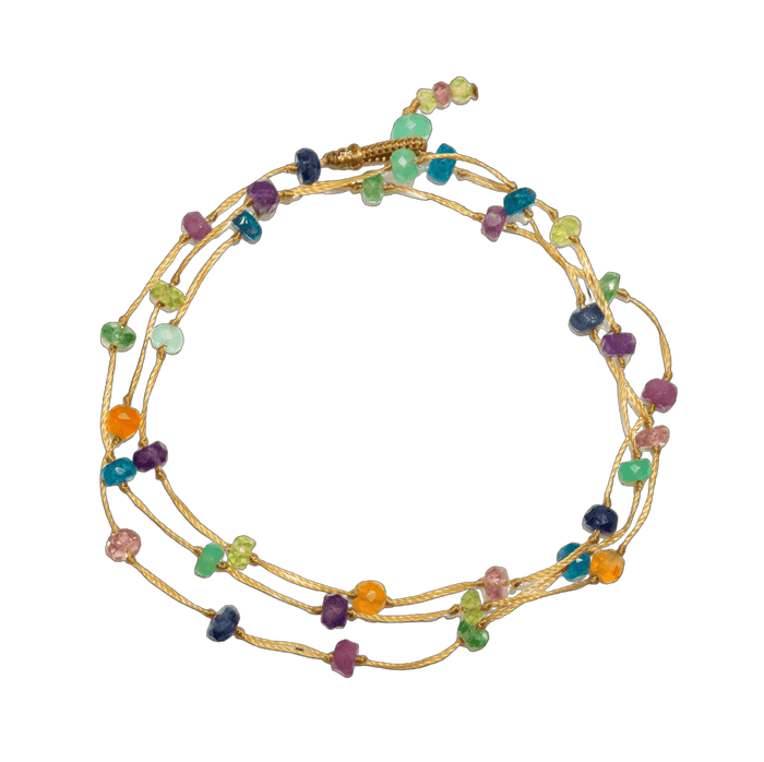 Halskette & Armband Loopy Fairy - Cornaline - Beiger Faden