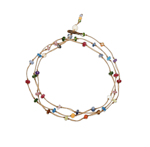 Collier & Bracelet Loopy Fairy - Rubis - Fil Tabac