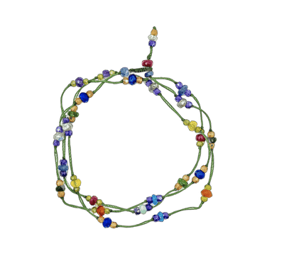 Collier & Armband Loopy Sparkly - Grünner Faden