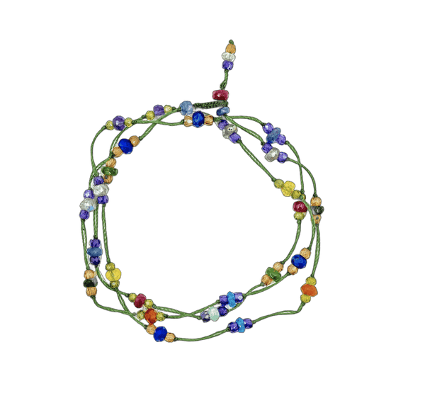 Collier & Bracelet Loopy Sparkly - Fil Vert