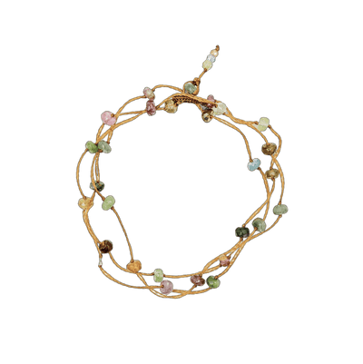 Necklace & Bracelet Loopy Tourmalines 1 - Tobacco Thread