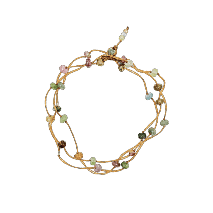 Halskette & Armband Loopy Tourmalines 1 - Fil Tabac