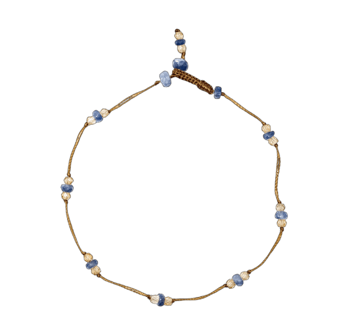 Bracelet T.Bee Duo - Blue Sapphire & Champagne - Tobacco Thread