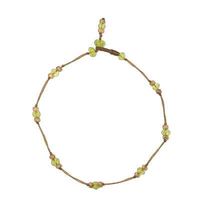 Bracelet T.Bee Duo - Peridot & Champagne - Tobacco Thread