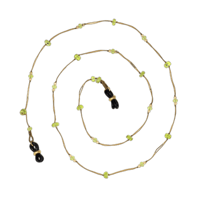 Brillenketten Lucy - Peridot & Zirconiums Champagne - Beigeer Faden