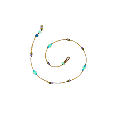 Ankle Bracelet Ankle Bracelet Anky Duo Chrysoprase & Apatite - Tobacco Thread