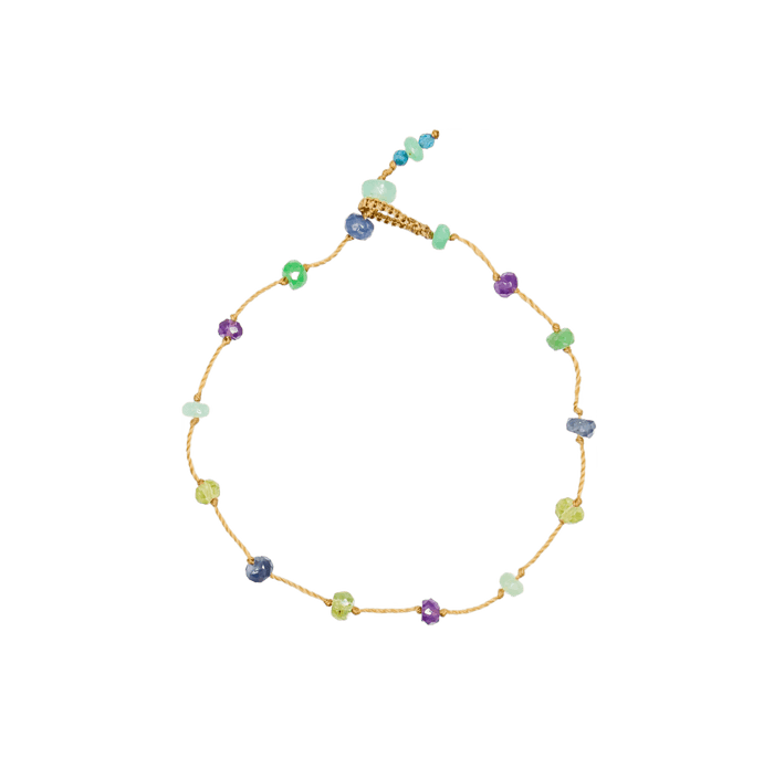 Armband T.Bee Fairy - Chrysopras - Beiger Faden