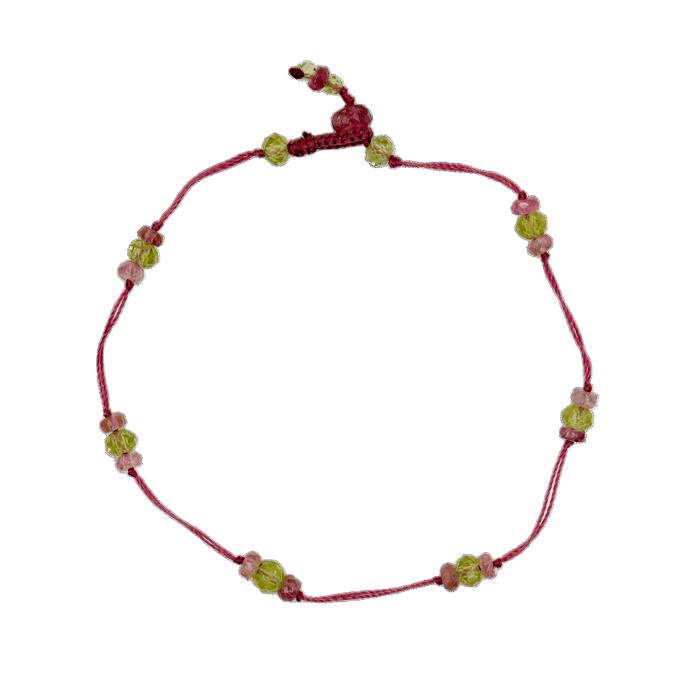Bracelet T.Bee Duo - Peridot & Pink Tourmaline - Indian Rose Gold