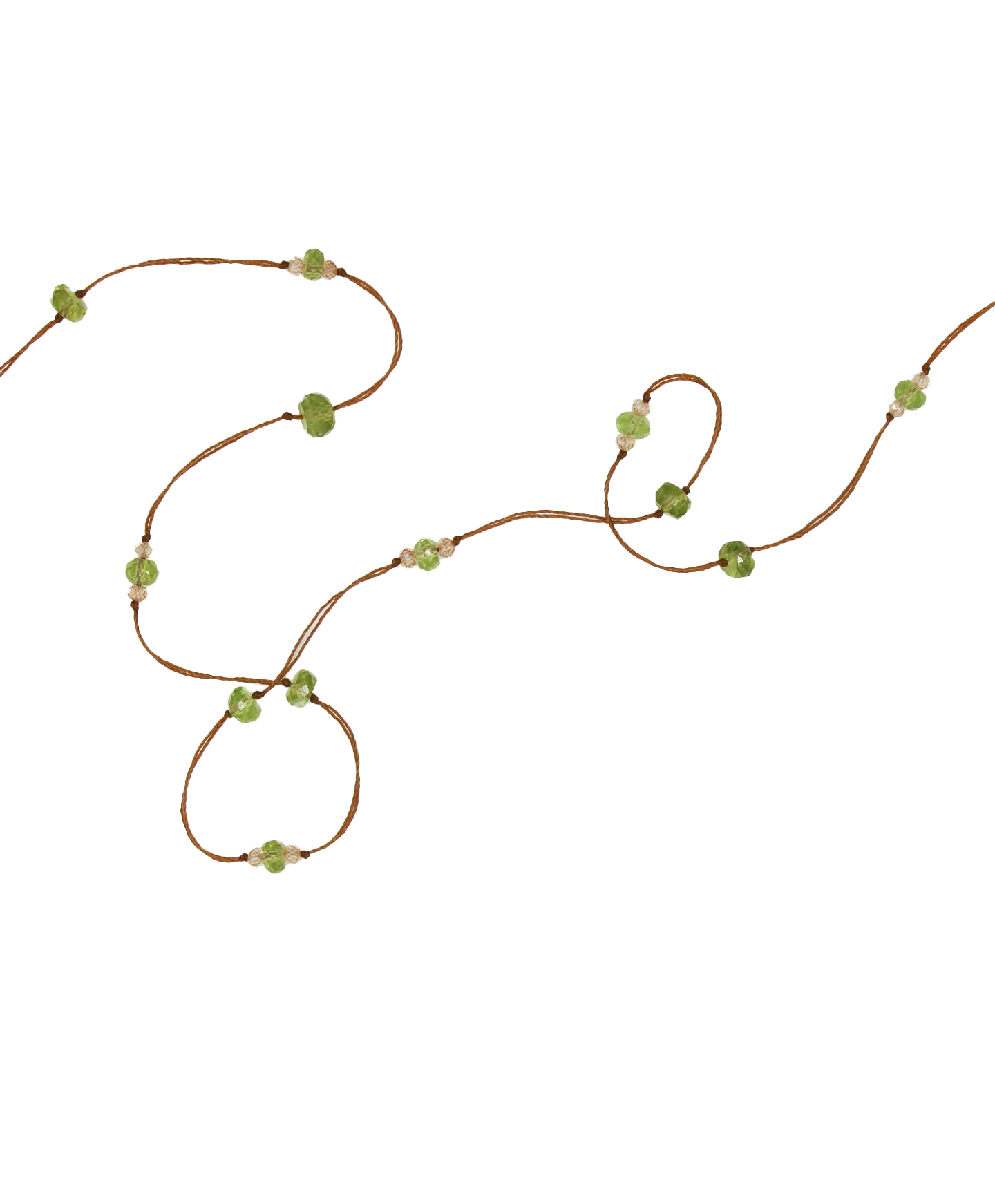 Lucy Glasses Chain - Peridot &amp; Champagne Zirconiums - Fil Tabac