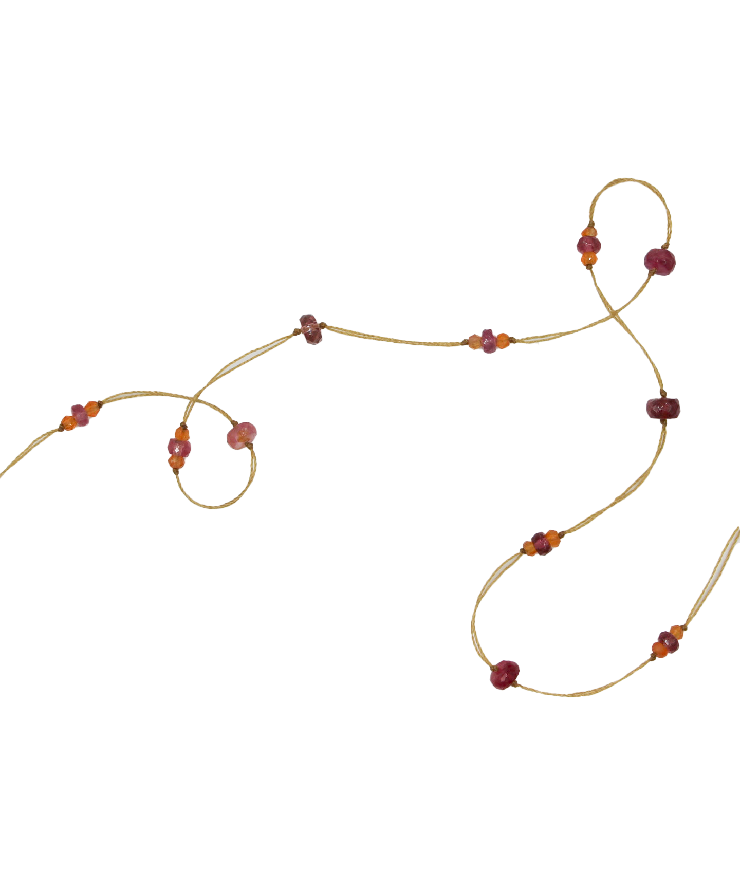 Lucy Glasses Chain - Pink Tourmaline &amp; Carnelian - Tabac Thread