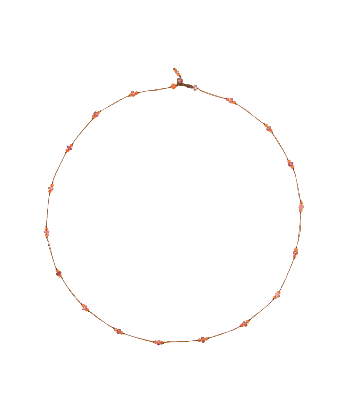 Loopy Duo - Carnelian &amp; Pink Tourmaline - Tobacco Thread