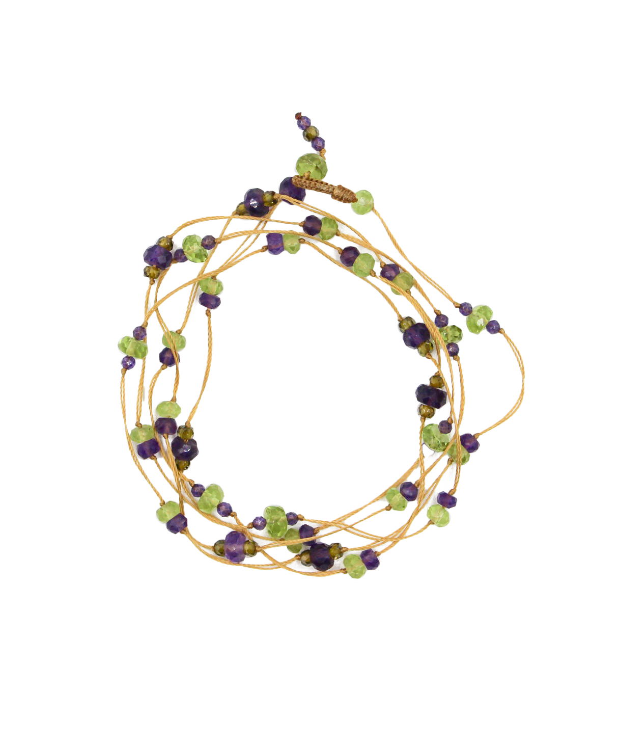 Laly Duo - Peridot &amp; Amethyst - Beige Thread