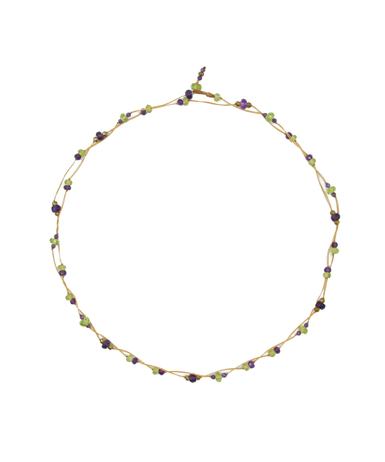 Laly Duo - Peridot &amp; Amethyst - Beige Thread