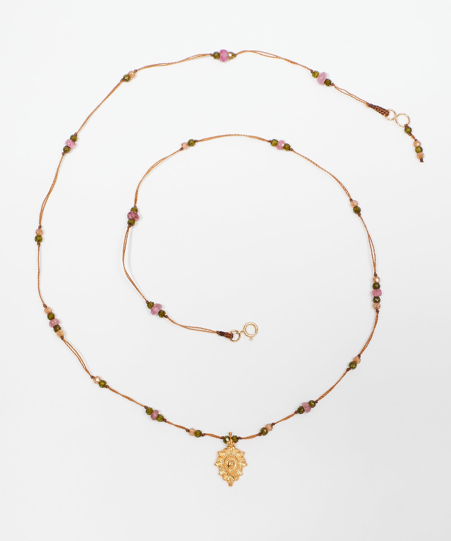 Collier Goldie - Mix Tourmaline - Fil Tabac