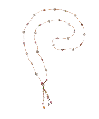 Collana Lunga Holy Labradorite & Tormalinas - Fil Tabac