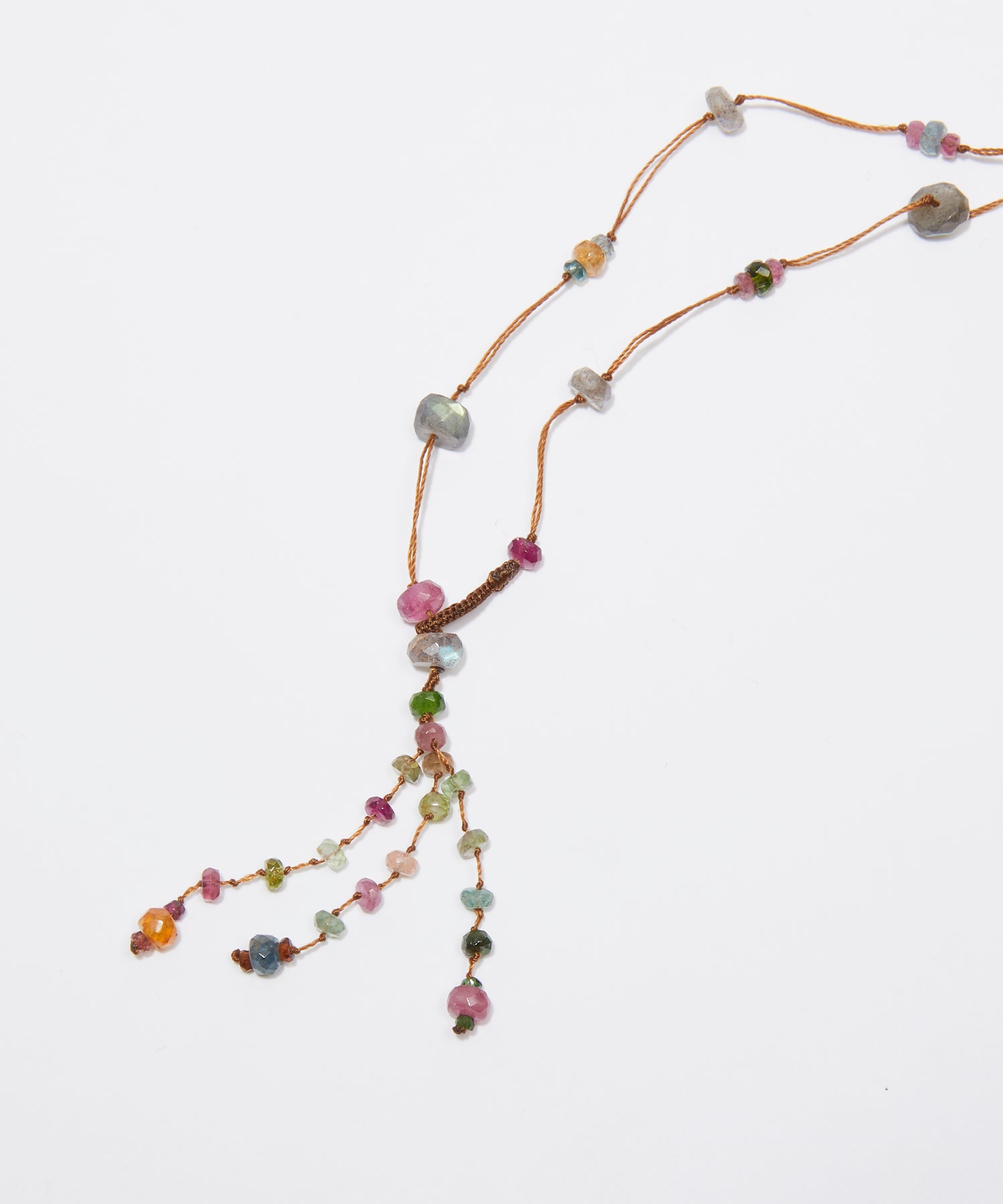 Collier Holy Labradorite & Tourmaline - Fil Tabac