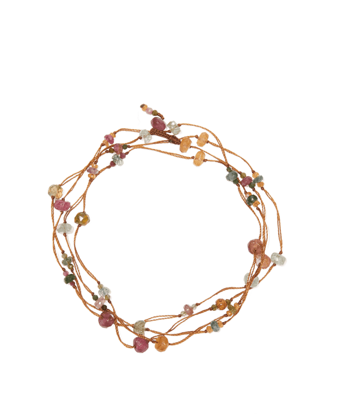 Collier & Armband Laly Tourmaline - Tabakfarbenes Band