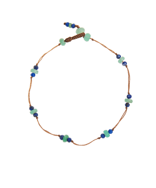 Bracelet T.Bee Duo - Chrysoprase & Apatite - Fil Tabac
