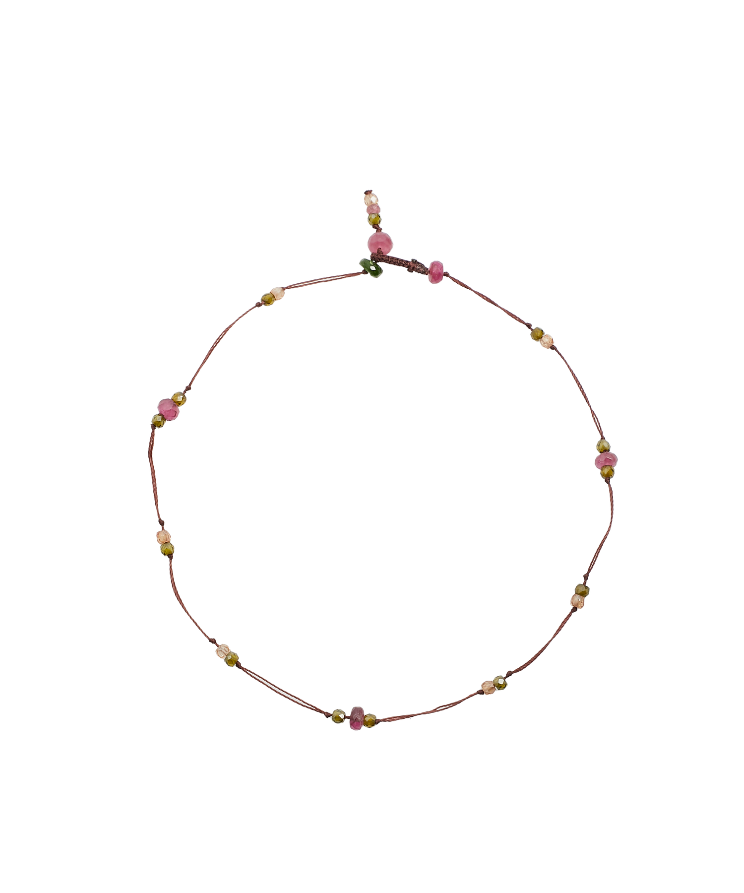 Anky Duo Pink Tourmaline &amp; Zirconiums - Plum Thread