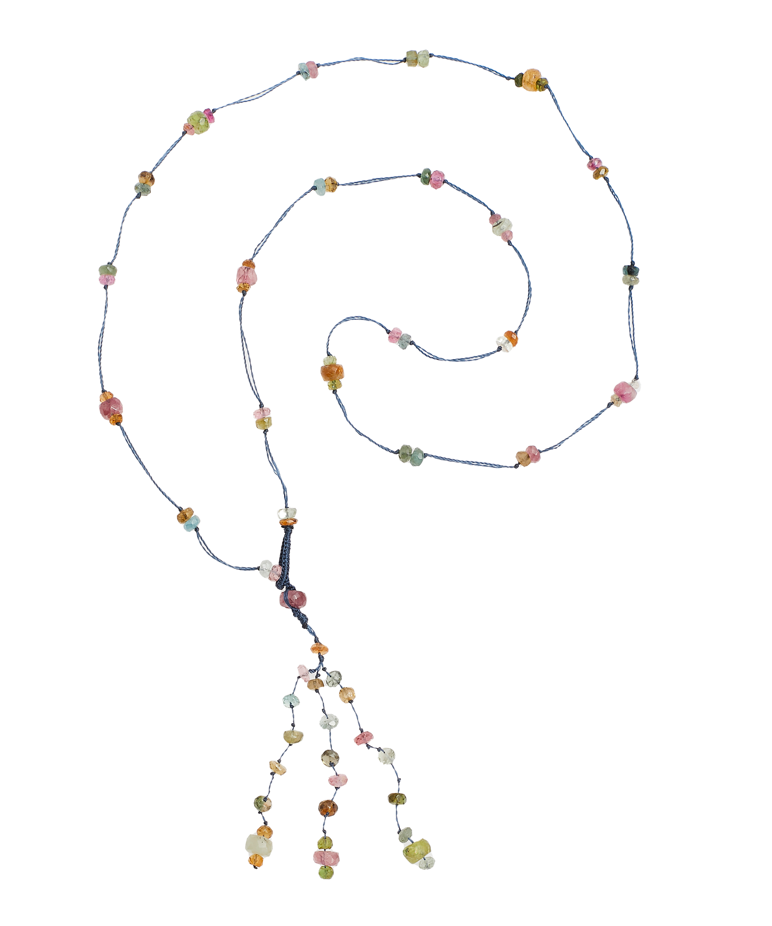 Holy Tourmaline Necklace - Blue Thread