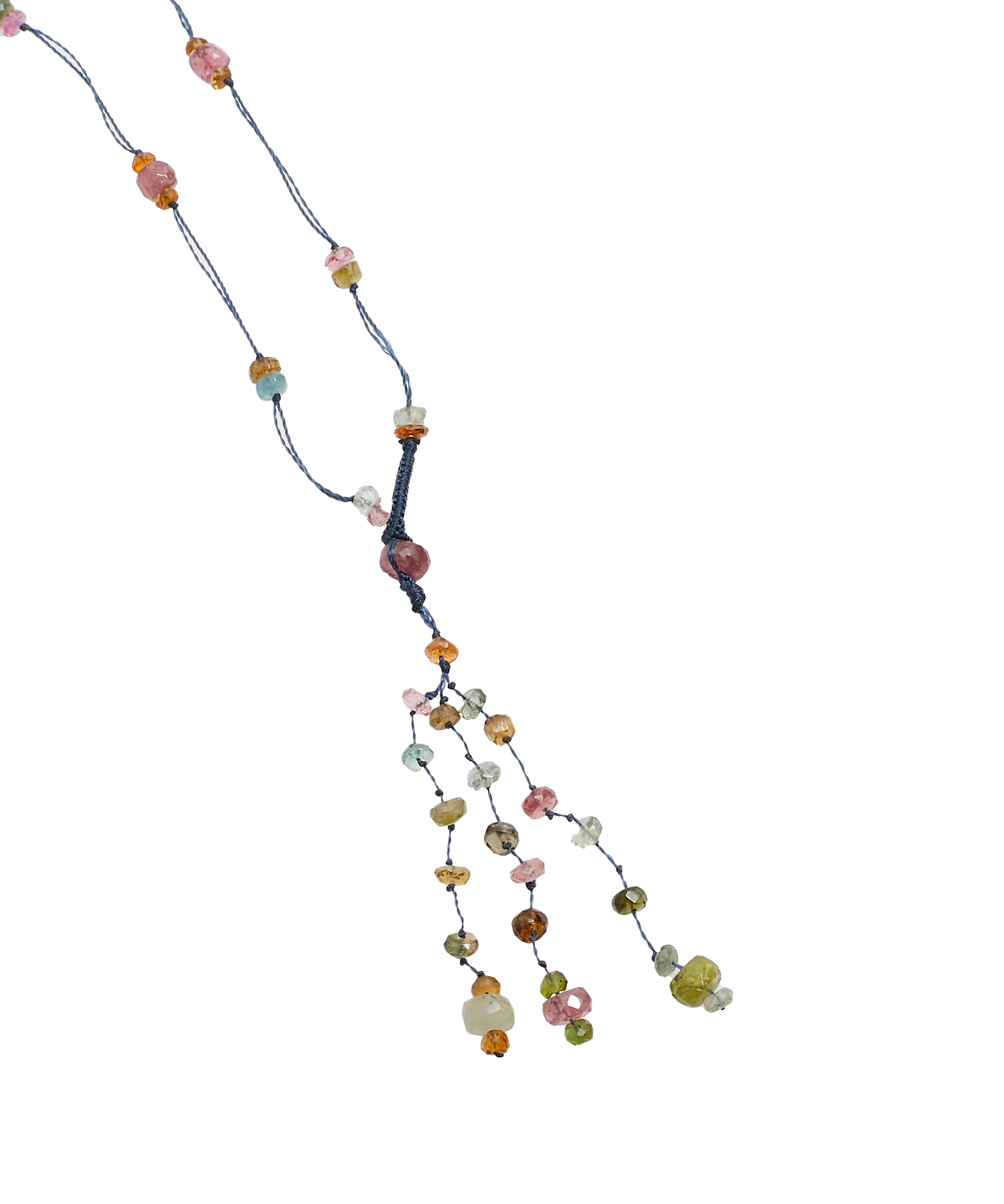 Holy Tourmaline Necklace - Blue Thread