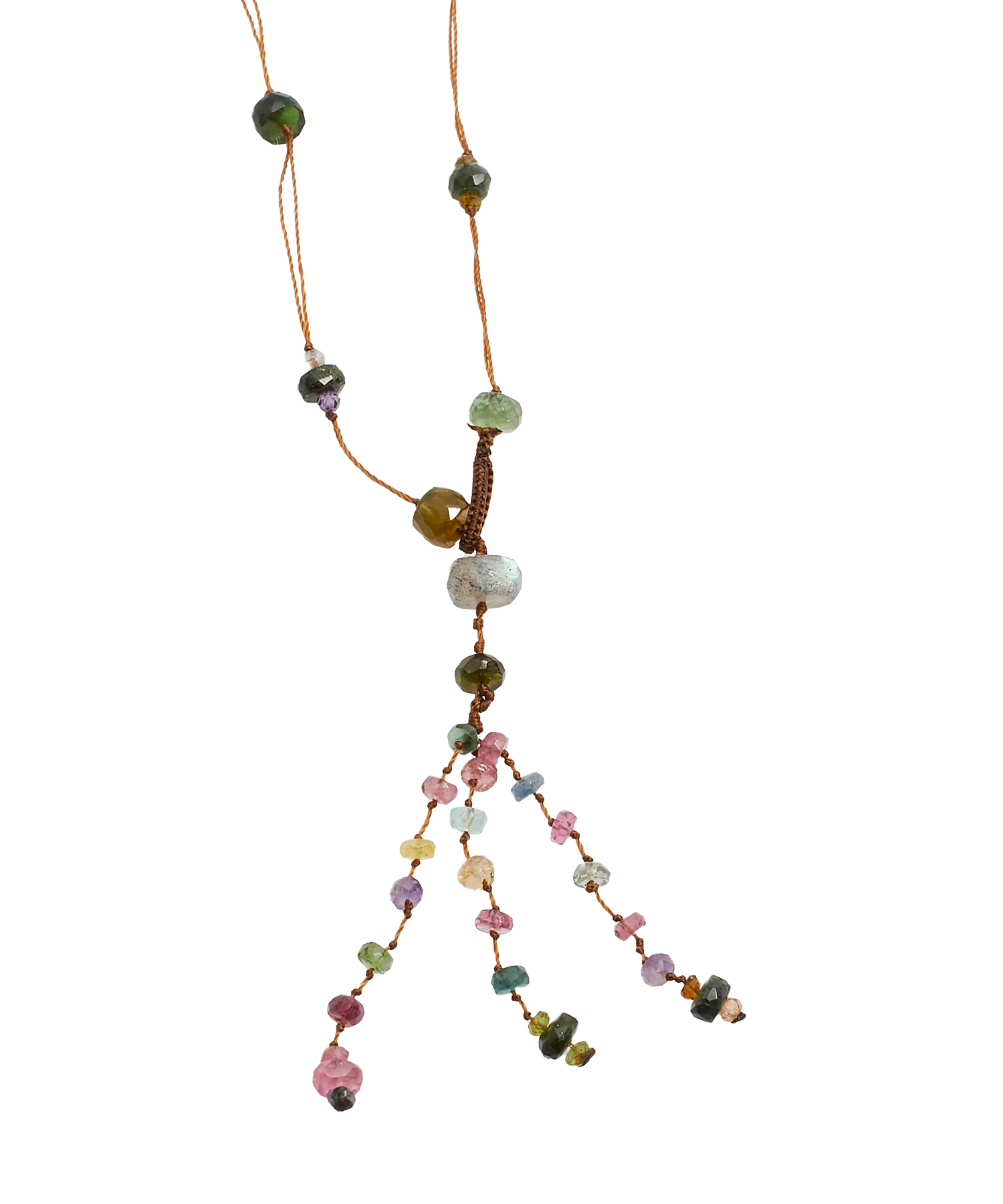 Holy Tourmaline Necklace - Tobacco Thread