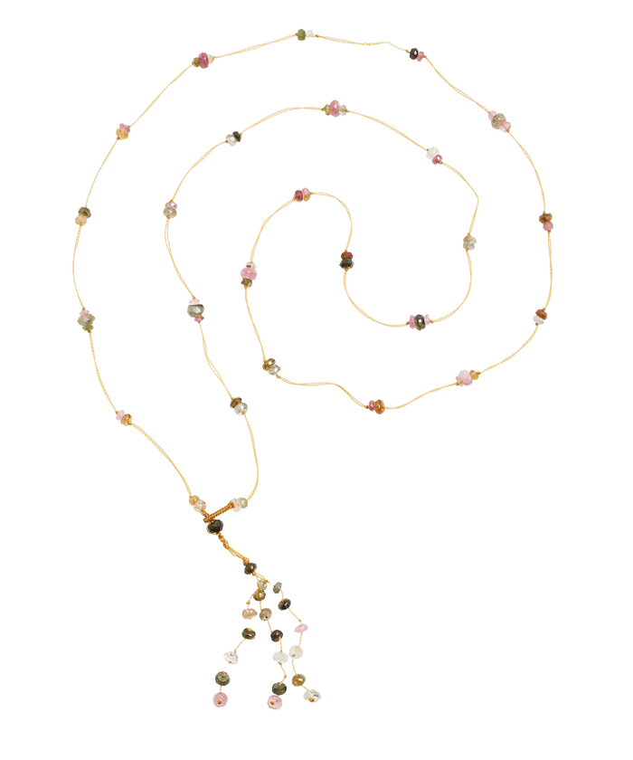 Sautoir Holy Labradorite & Tourmalines - Fil Beige wird zu: Sautoir Holy Labradorit & Turmaline - Beige-Faden