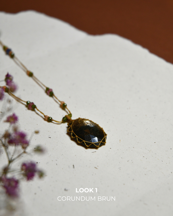 Bracelet T.Bee Fairy - Carnelian - Plum Thread