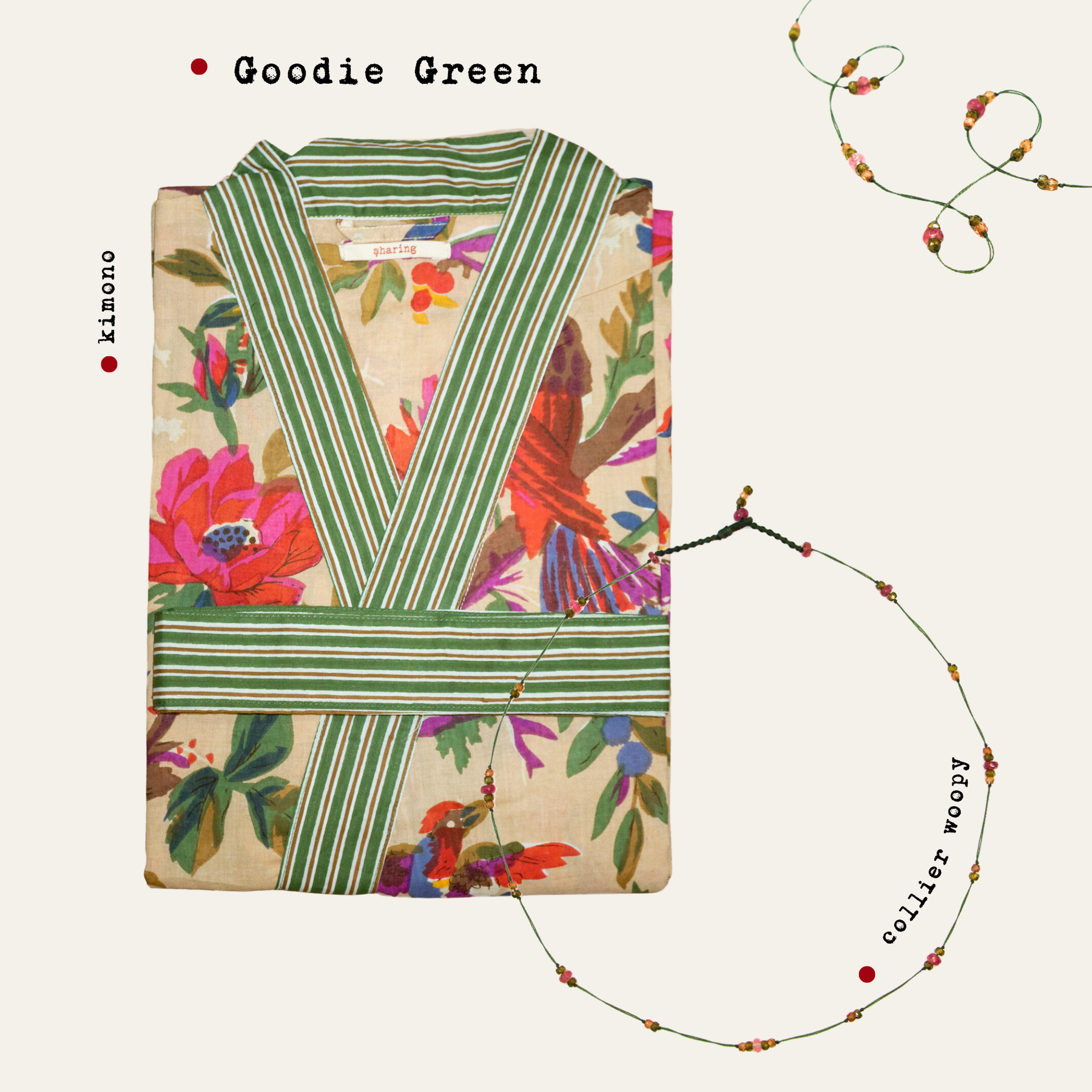 Summer Goodies - Goodie Green - Kimono Beige & Woopy Tourmaline Rose & Henne