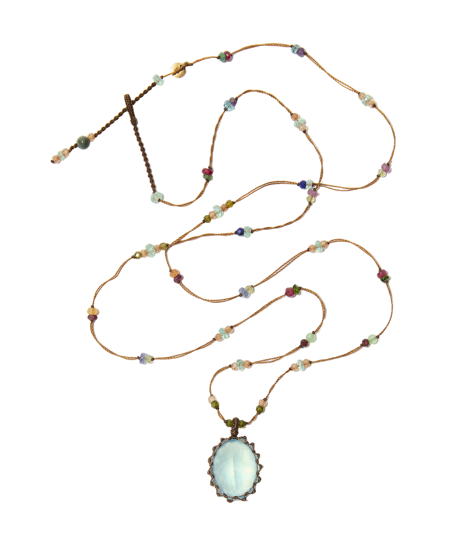 Collier & Armband Loopy Duo - Rosenquarze & Huhn - Kirschenfaden