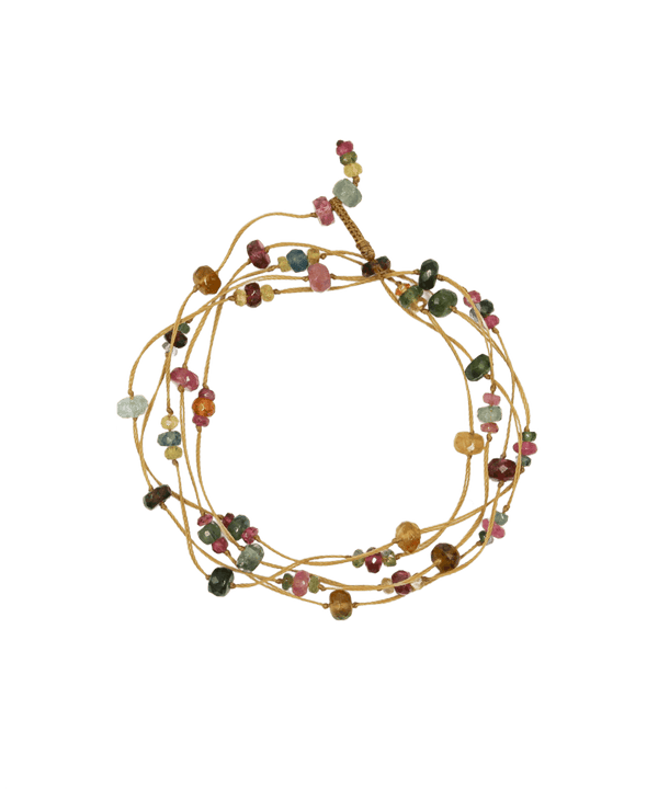 Collier & Bracelet Laly Tourmalines - Fil Beige