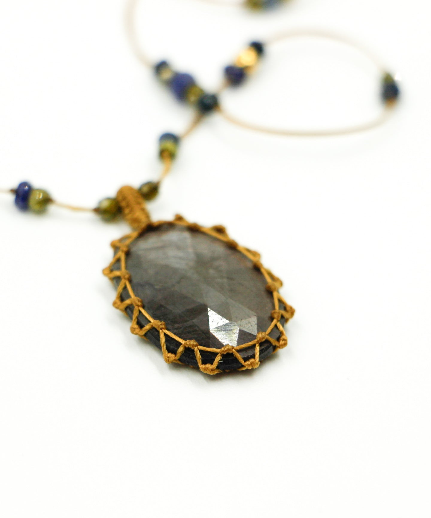 So Precious Short Tibetan Necklace - Brown Corundum