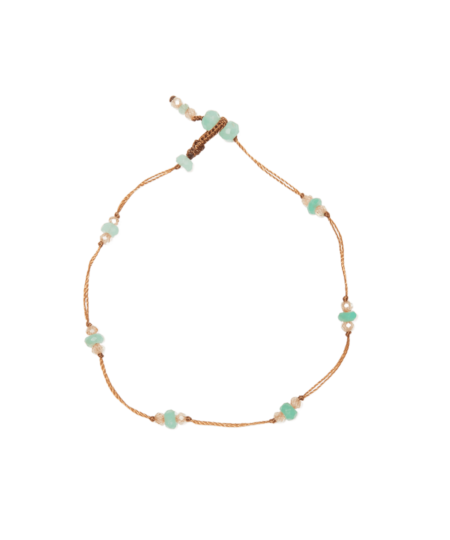 Bracelet T.bee Sharing en Chrysoprase, fil tabac