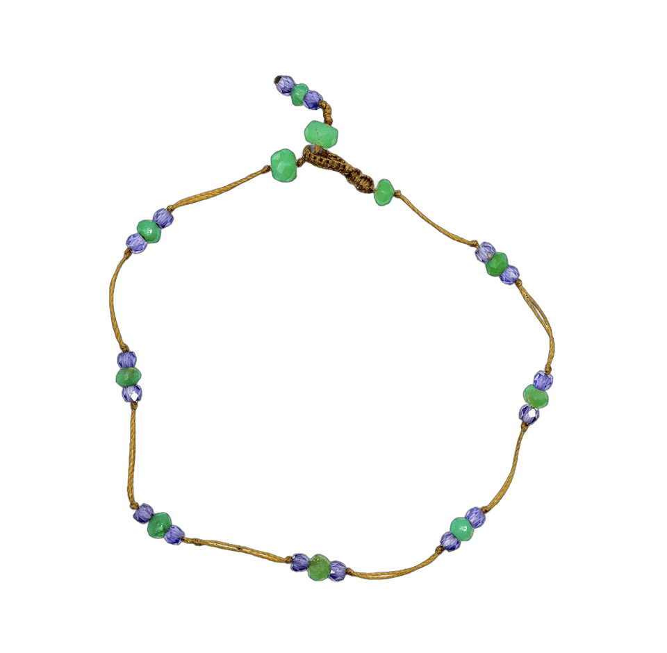 Bracelet T.bee Sharing en Chrysoprase, fil tabac