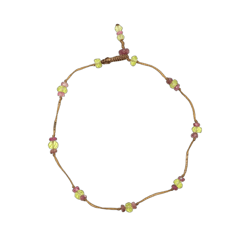 Bracelet T.bee Sharing en Péridot, fil tabac