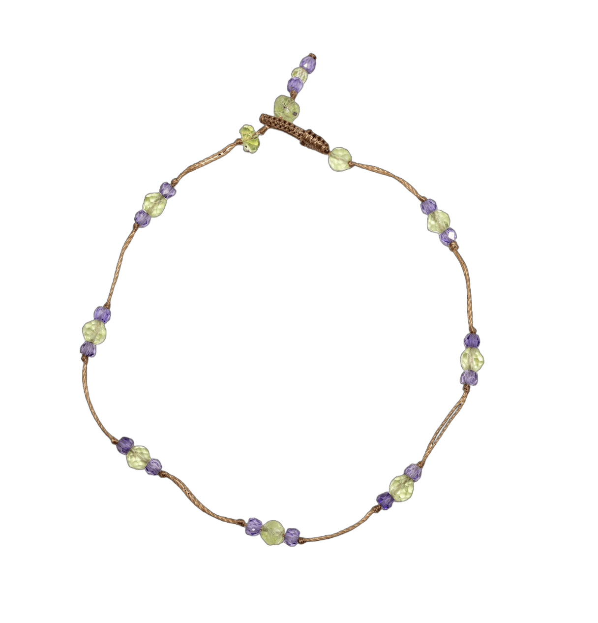 Bracelet T.bee Sharing en Péridot, fil tabac