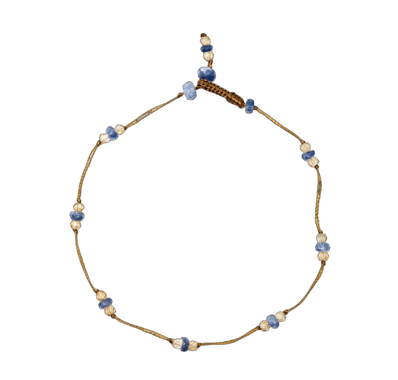 Bracelet T.bee Sharing en Saphir, fil tabac