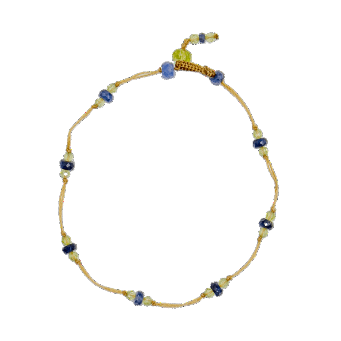 Bracelet T.bee Sharing en Saphir, fil beige