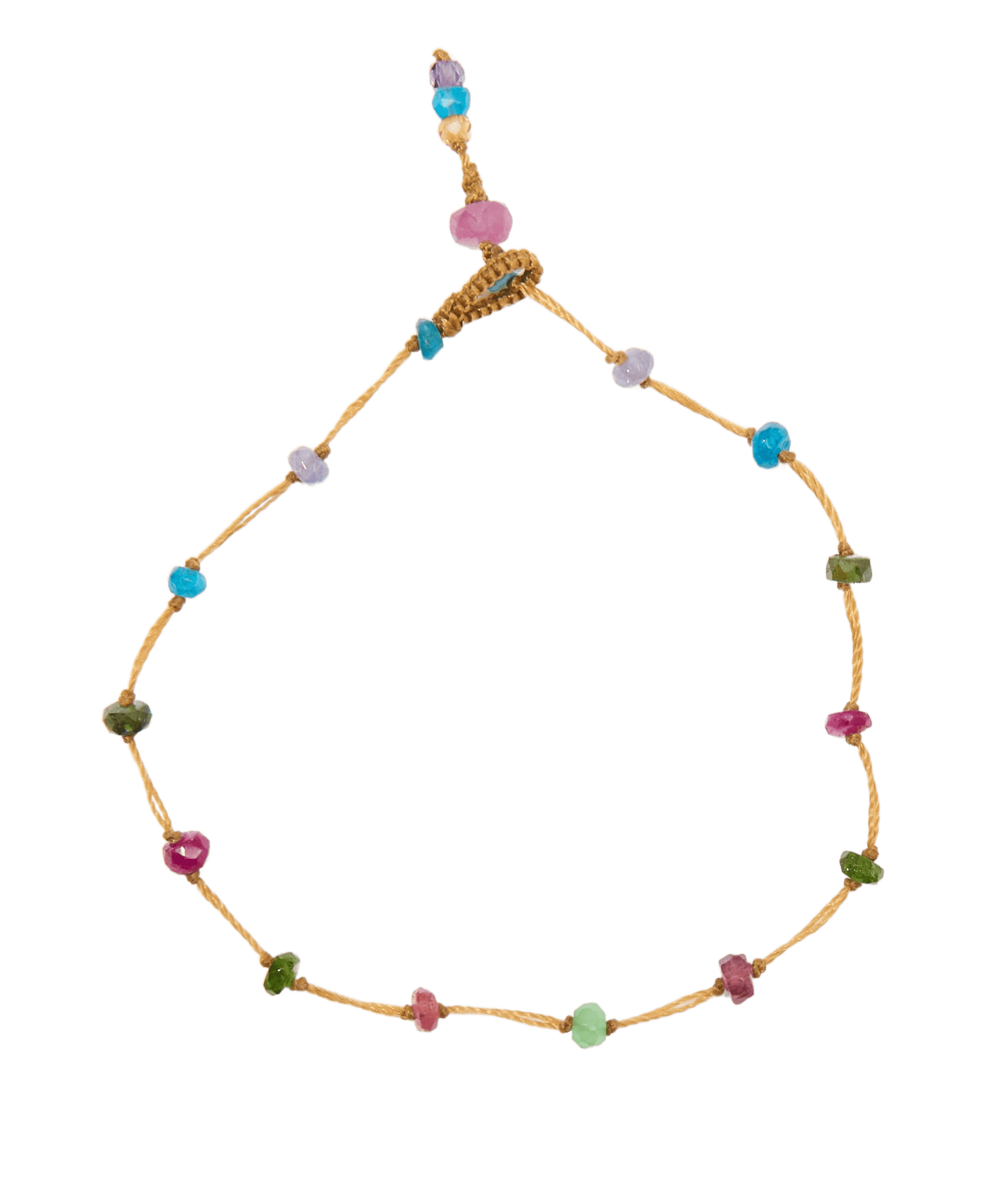 Bracelet T.bee Sharing en Rubis, fil beige