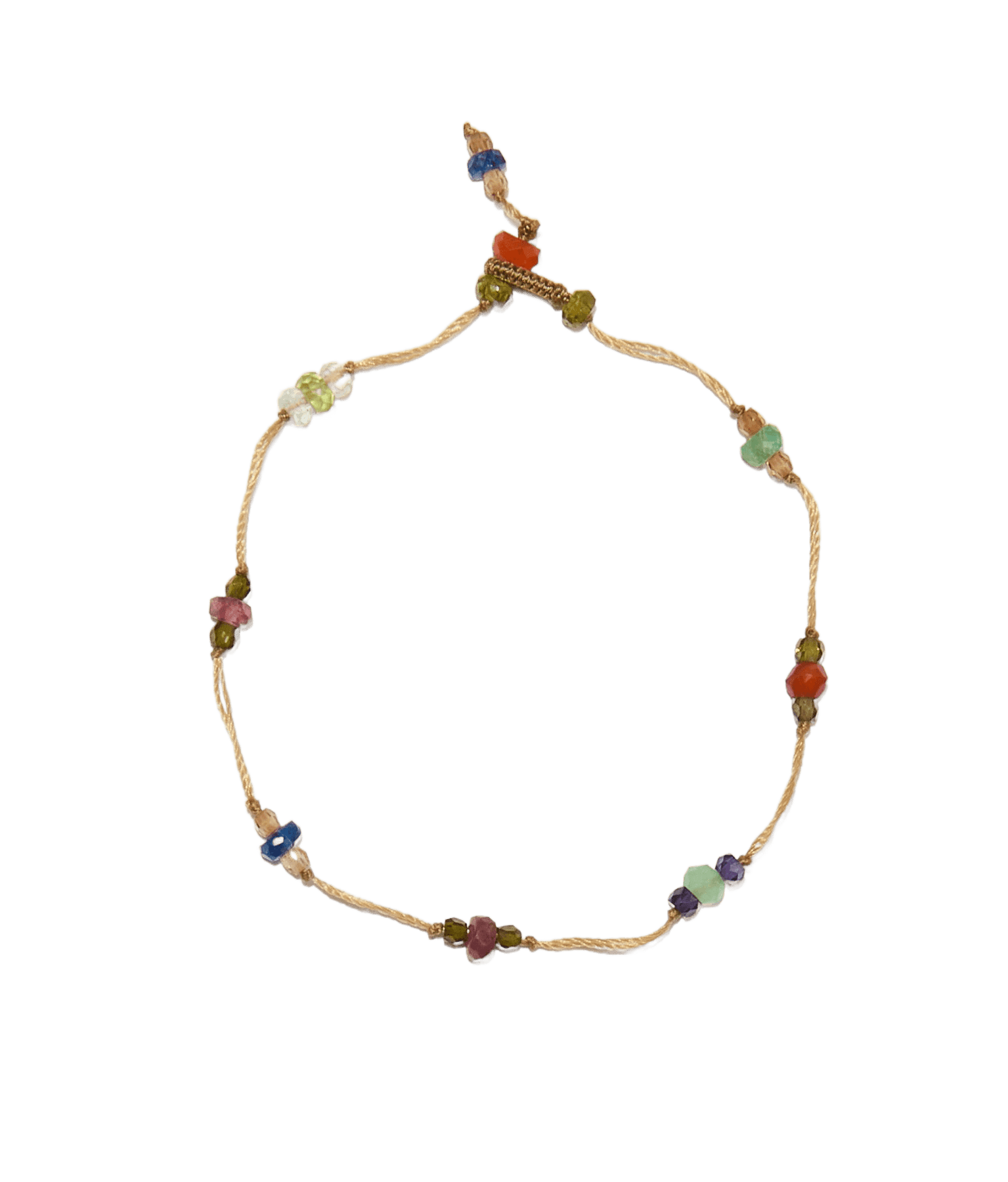 Bracelet T.bee Sharing en Tourmaline Rose, fil beige