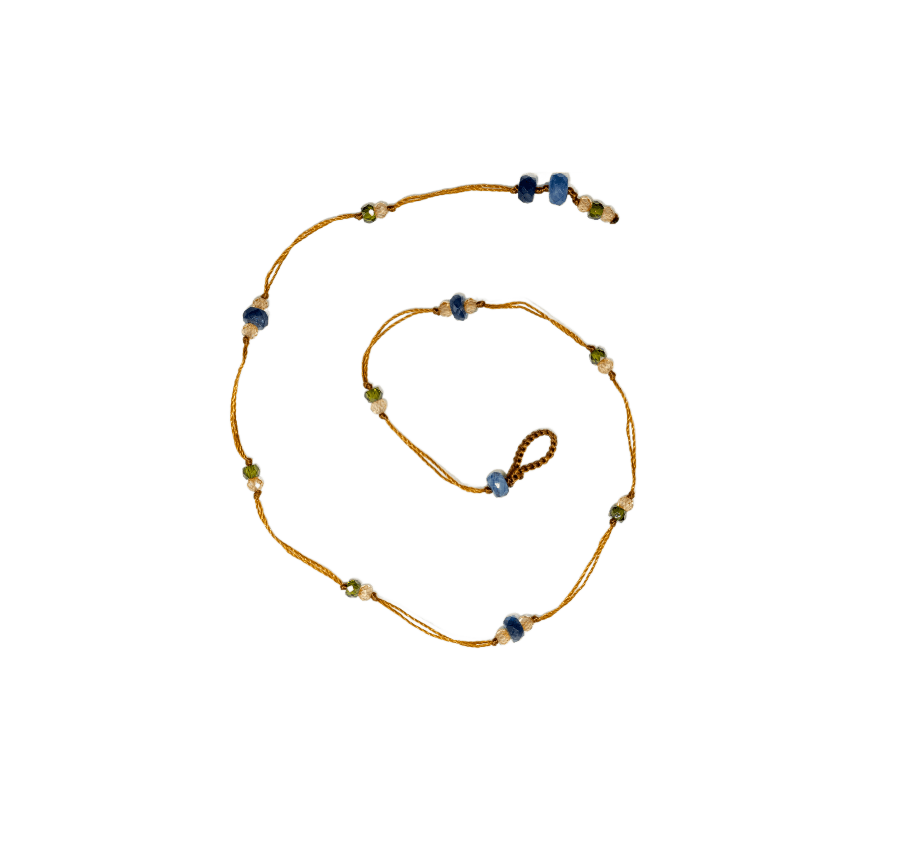 Bracelet de Cheville Anky Sharing en Saphir, fil tabac, 27 cm