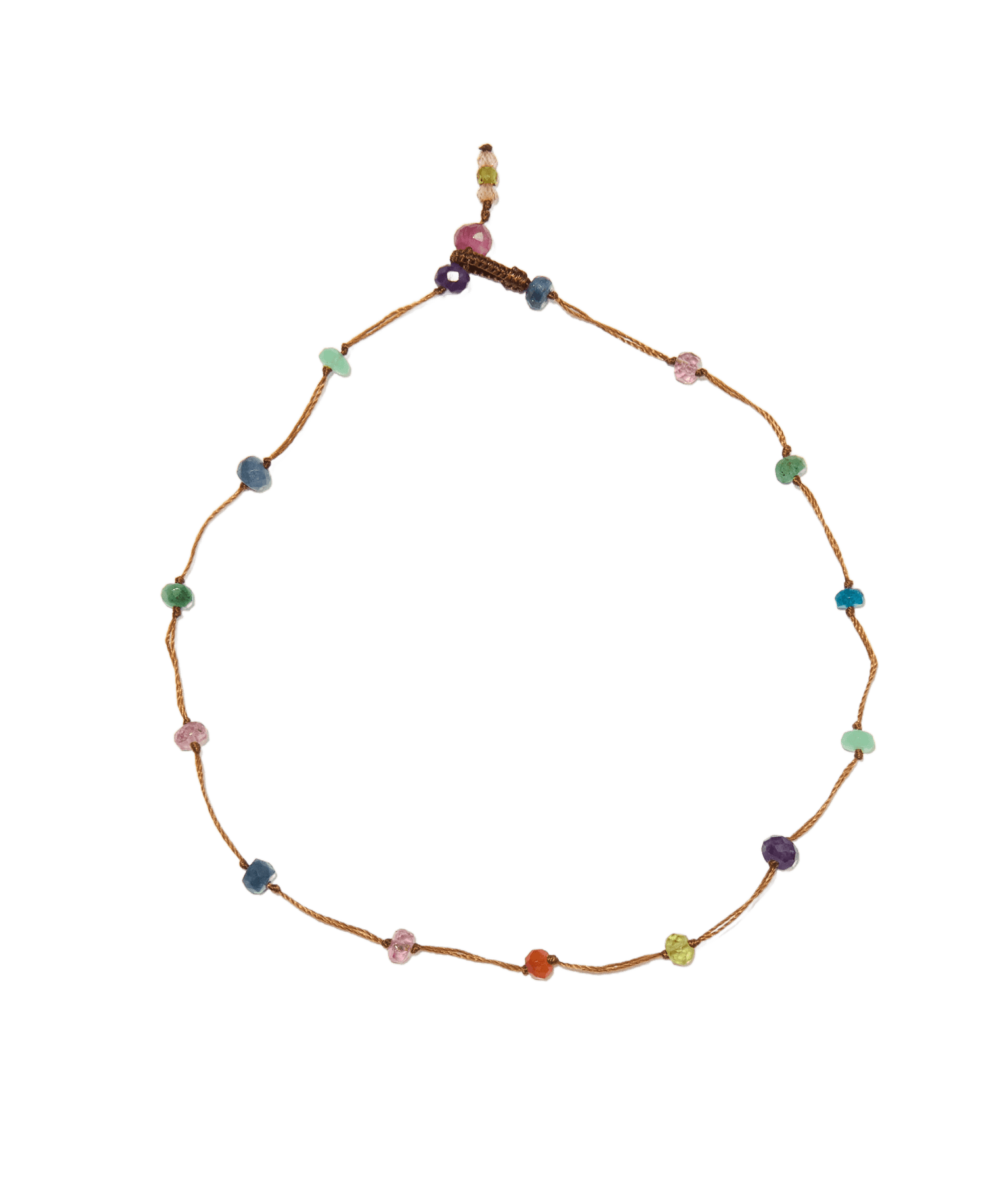 Bracelet de Cheville Anky Sharing en Cornaline, fil tabac, 27 cm