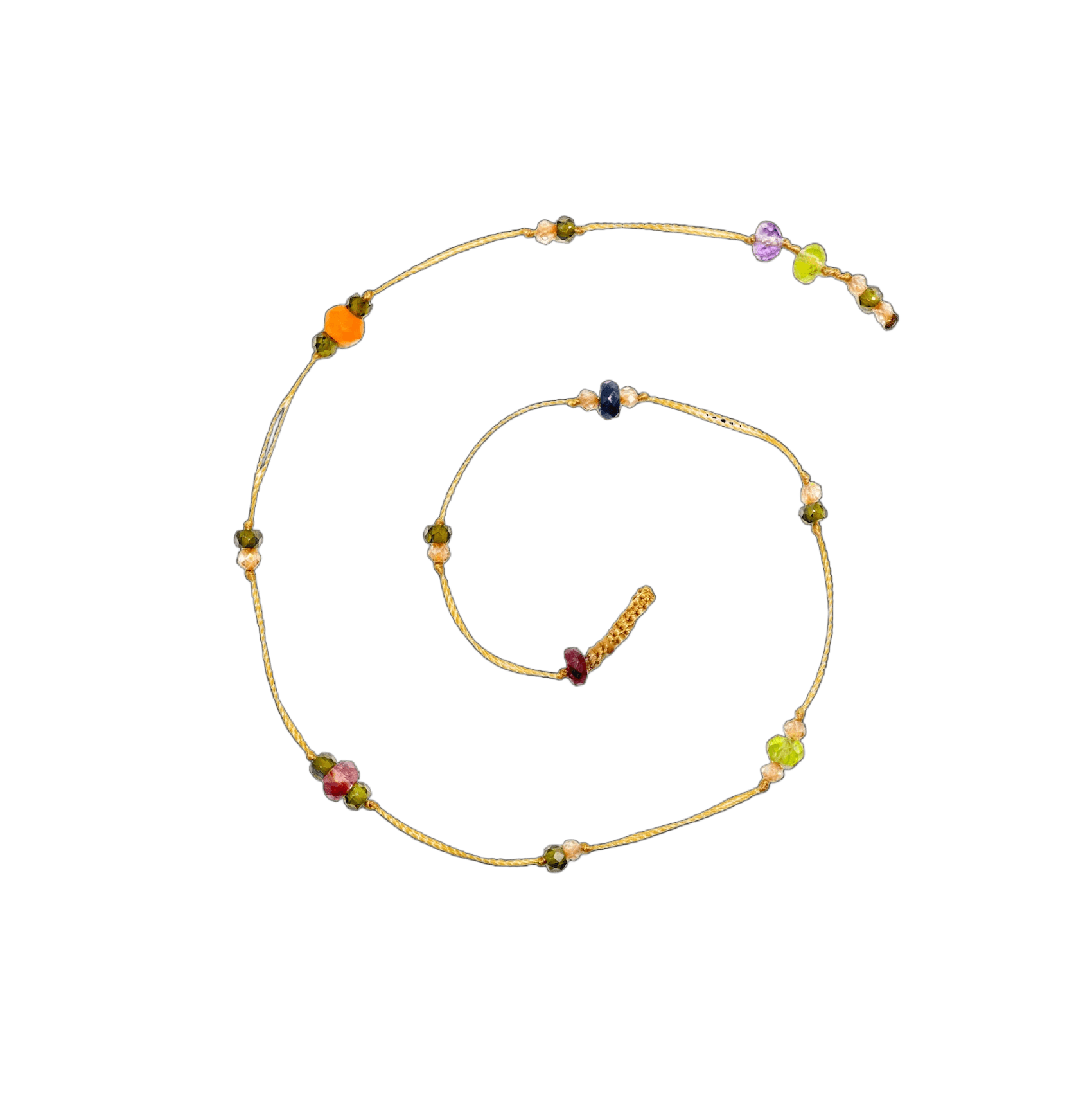 Bracelet de Cheville Anky Sharing en Cornaline, fil beige, 27 cm