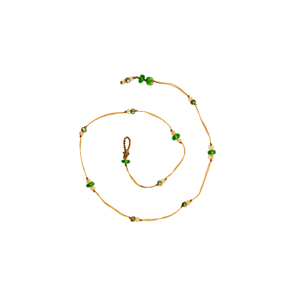Bracelet de Cheville Anky Sharing en Tsavorite, fil tabac, 27 cm