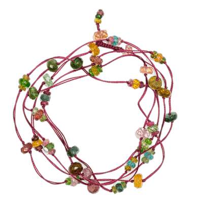 Collier & Bracelet Laly Tourmalines - Fil Prune