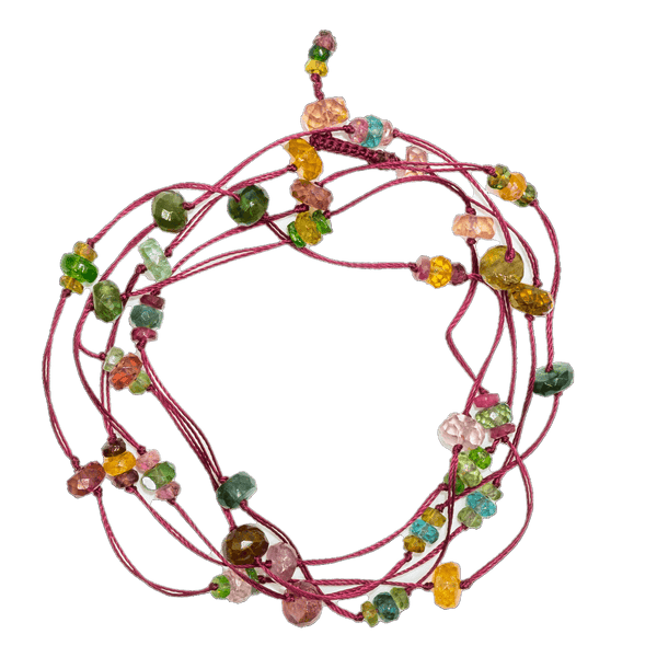 Collier & Bracelet Laly Tourmalines - Fil Prune