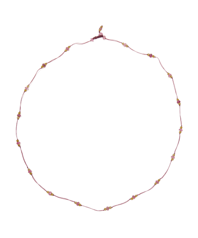 Collier & Bracelet Loopy Duo - Pink Tourmalines & Honey - Plum Thread