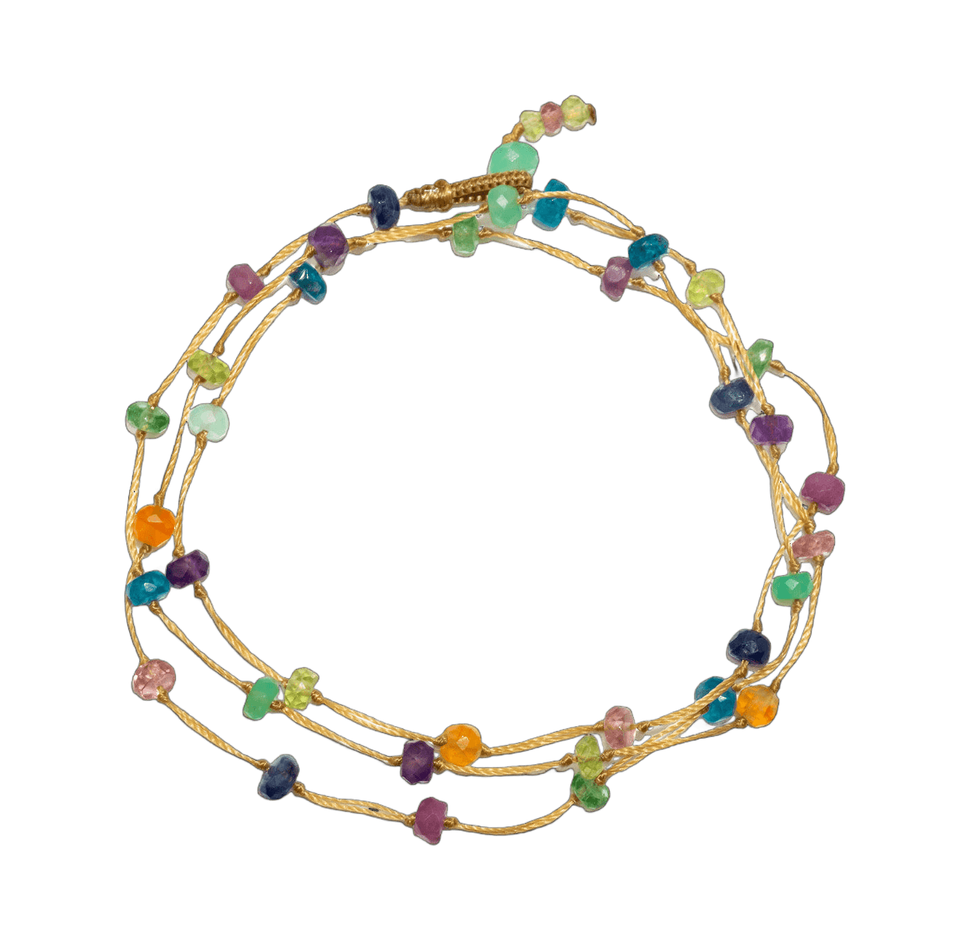 Collier & Bracelet Modulable Loopy Sharing en Cornaline, fil beige, 52 cm